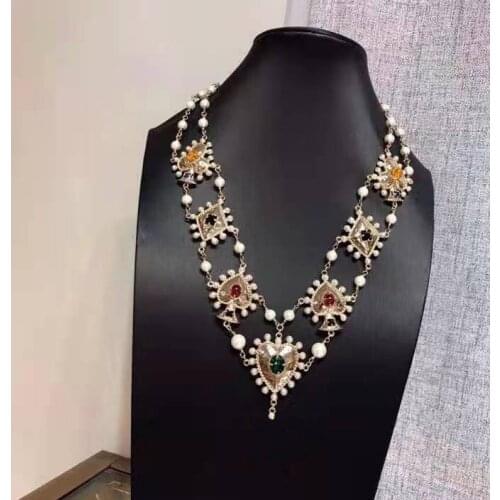 Hot Brand Fashion Jewelry For Women Color Peach Heart Party Fashion Jewelry Necklace Pendant Vintage Gold Color Design