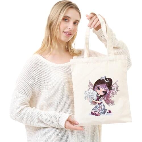 Fashion Lovely Cartoon Fairy Shoulder Bag 5D Diamond Painting Mosaic Storge Bag For Women Handbag Rhinestones DIY Special Drill