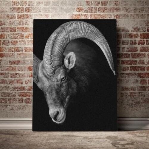 Wild Black Goat Face Modular Pictures abstract Canvas Painting Animal Cool Wall Art Poster Prints For Living Room Decoration