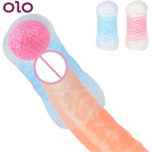 OLO Male Masturbators Hole Channel Penis Stimulating Spiral Suck Aircraft Cup Red Ball Massage Jelly Vagina Real Pussy Sex Toys