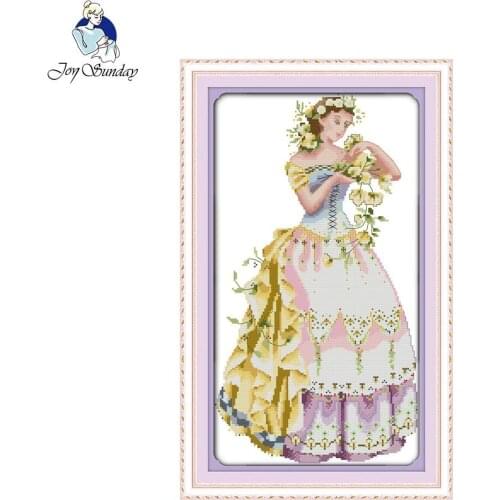 Joy Sunday The Young Girl Cross Stitch Kits Embroidery Home Decor Needlework Chinese Cross Stitch Kit Printed Cross-stitch Set