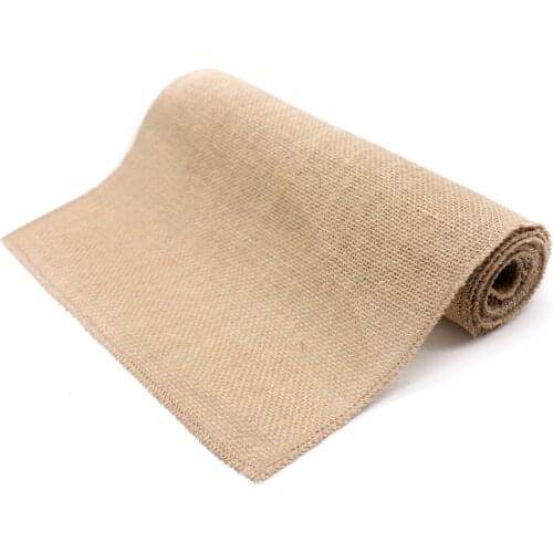 Table Runner Rustic Burlap Linen Table Runners Solid Jute Hessian Tablecloth Home Dining Table Decor Wedding Table Decoration