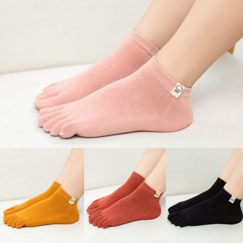 Japanese Style Five Finger Socks Womens Cotton Anti Odor Sweat Absorption Four Seasons Toe Socks Cotton