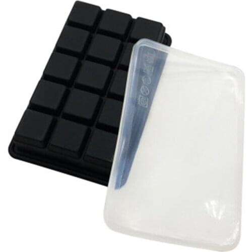 New 2Pcs Silicone Ice Square Trays with Lid Easy Release and Flexible 15 Cavities Square Ice Mold No Leaking No Odors