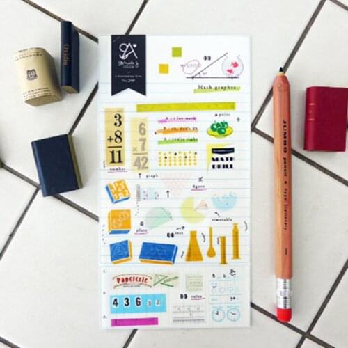 Origin Korea Sonia Scrapbooking High Quality Paper Sticker Math Graphic DIY Household Supplies Craft Decoration