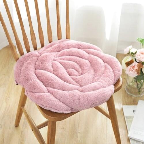Plush Car Rose Thickened Office Chair Bay Window Chair Cushion Sofa Pillow Thickening Tatami Cushion