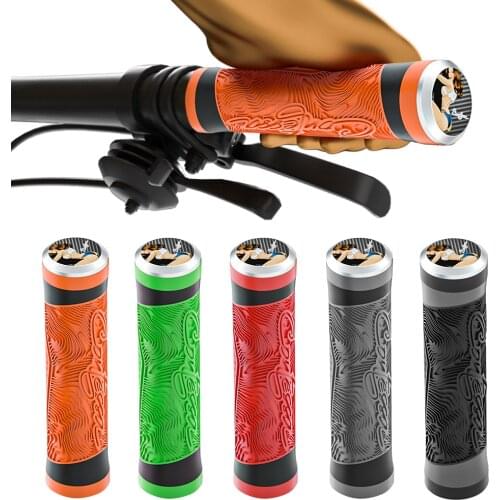 Shockproof Bike Handlebar Grips 22.2mm Bicycle Grips Non-Slip Soft Silicone Bicycle Handlebar Cover End for Mountain Road Bikes