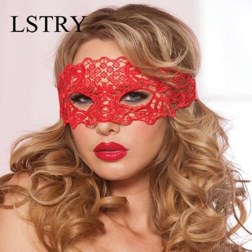 Sexy Babydoll Porn Lingerie Sexy Black/White/Red Hollow Lace Mask Exotic Erotic Costumes Women Sexy Lingerie Hot Cosplay Masks