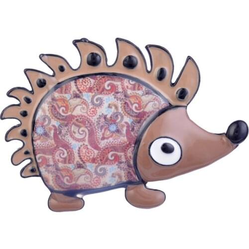 Blue Hedgehog Pins and Brooches for Women Men Jewelry Accessories Metal Fashion Enamel Alloy Cartoon Animal Pin up Brooch 2019