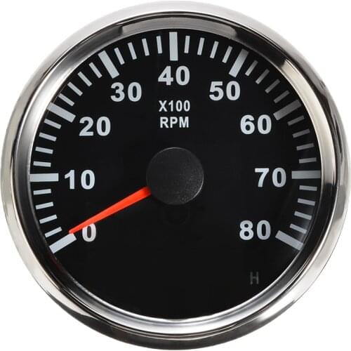 8000 RPM Tachometer Tacho Meter Gauge LCD Hourmeter 12V/24V 8000 RPM 85mm Boat Tachometer For Marine Boat