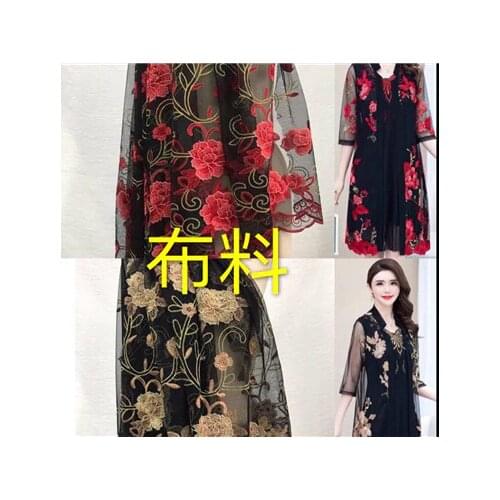 Three dimensional embroidery fabric with lace and imported silk thread