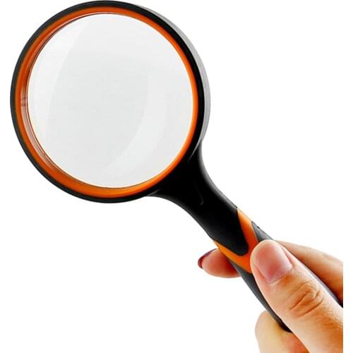 10X/8X/4X/3X Rubber Handle Glass Lens Magnifier Portable Handheld High Magnifying Glass for Reading Newspaper Jewelry
