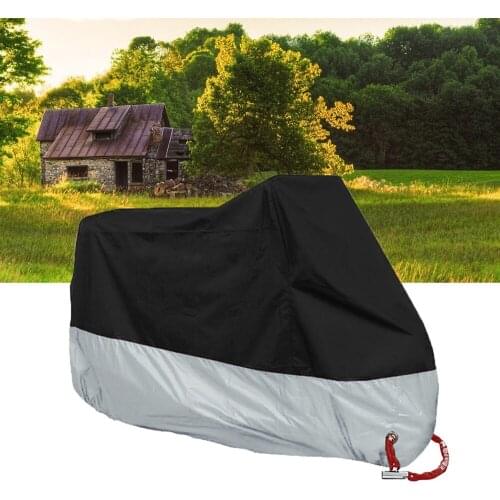 Motorcycle Motorbike Waterproof Water Resistant Rain UV Protective Breathable Cover Outdoor Indoor With Storage Bag Size XXL (Bl