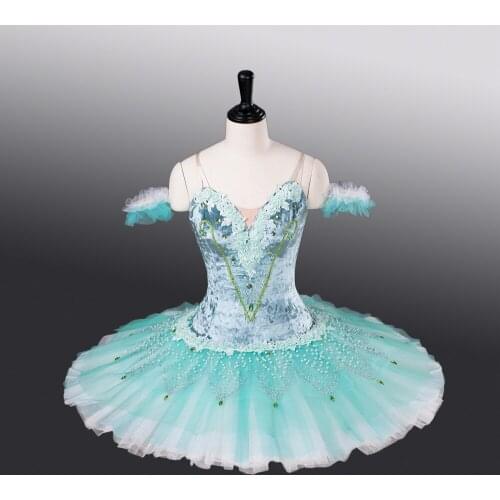 Women Green Professional Ballet Costumes Green&White Pancake ATS9010 Ballet Nutcracker High Quality Cheaper Ballet Tutu Supplier