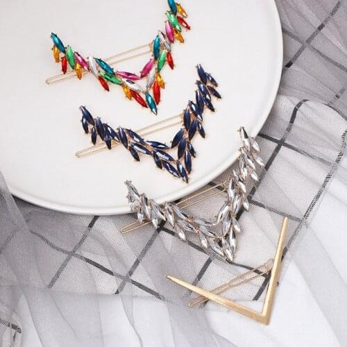 1PC New Exquisite Colour Glass Rhinestone Girls Hair Clips for Womens Hair Accessories Hair Grips Hairpin Barrettes HeadWear
