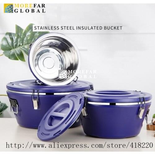10Pcs/Set 15L Large Capacity Stainless Steel Insulation Barrel Pot Portable Heat&Cool Preservation Soup Water Food Warmer