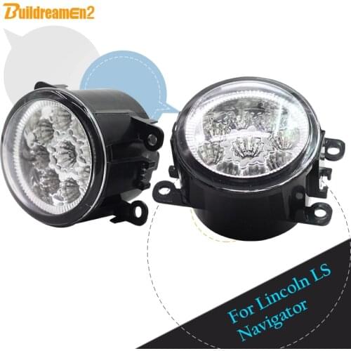 Buildreamen2 For Lincoln LS Navigator 2 x Car LED Light Right + Left Fog Light White Blue Yellow Daytime Running Light DRL 12V