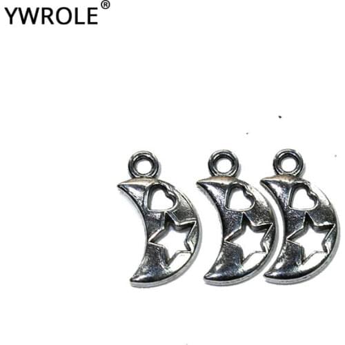 20/50 PCS Moon Shape Metal Zinc Alloy Charms DIY Pendant Bracelet Necklace Earring For Jewelry Making Accessories 9*14 mm