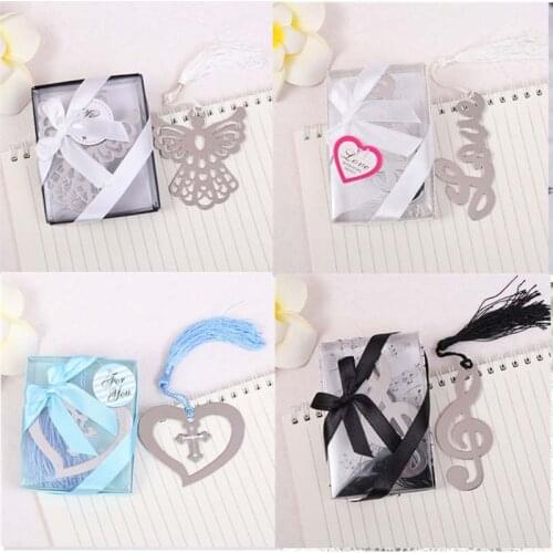 20pcs/lot Can Mix Bookmark Wedding Favors and Gifts Metal Book Sign Party Favor Bookmarks for Baby Shower Favor De Fiesta