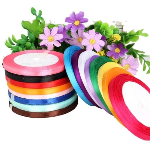 25 Yards Width 7mm Single Satin Ribbon For DIY Bow Craft Decor Wedding Festival Party Decoration Gift Wrapping Scrapbooking