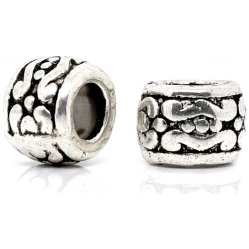 50PCs Flower Carrved Spacers Beads 7*5mm (B00792)