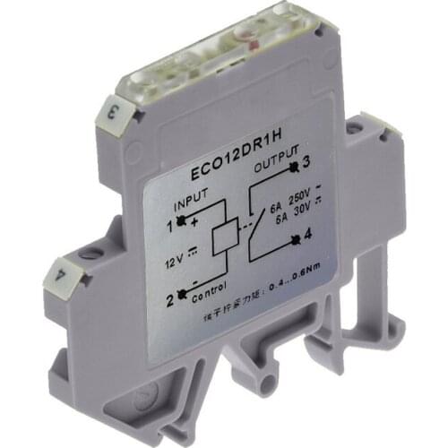 6mm thick ultra-thin intermediate relay 12V DC input 1 group normally open output 6A replace MCZ