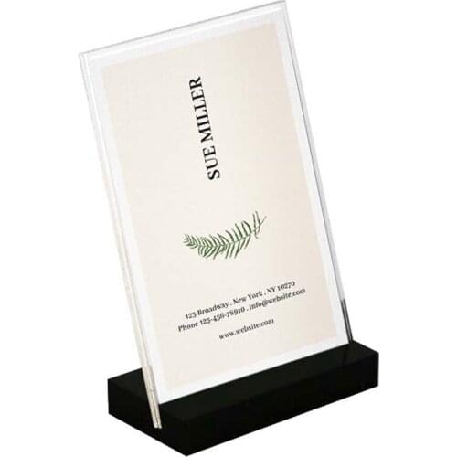 75*55MM L 5 pcs Acrylic name cards price sign frame price tag label holder display stand desk Table Tablet Stands sign holder