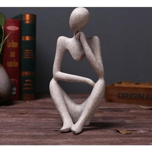European Style Abstract Thinker Statue Sculpture Figurine Office Home Decor