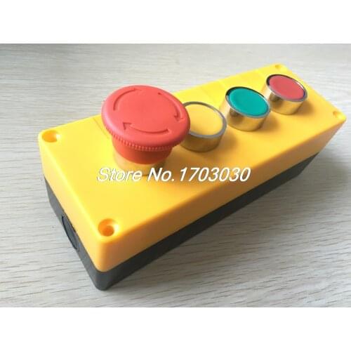 AC 400V 240V Red Green Yellow Emergency Stop Mushroom Switch Push Button Station