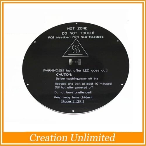 Delta rostock MK3 heat bed Aluminum heat bed 220*3mm dual power 3D printer RepRap MK3 heat bed mk2b MK2A Black color