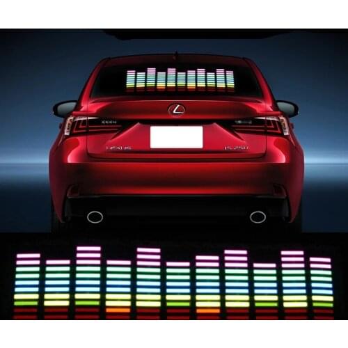 Atmosphere Lamp Ambient Light Car LED Music Rhythm Flash Light Car Equalizer Rear Windshield Sticker Neon Lamp Lights Interior