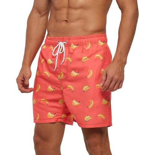 A301 Quick Dry Summer Mens Siwmwear Beach Board Shorts For Man Swimming Trunks Shorts Beachwear Banana Printed Men Swimsuits