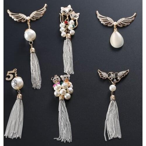 Alloy Chain Acrylic Rhinestone pearl Pendant tassel Pendant charm for woman Jewelry Accessories DIY Mobile phone accessories