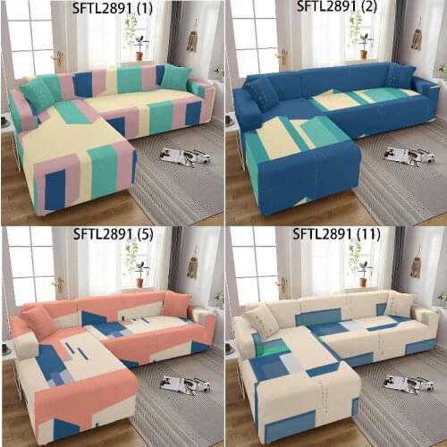 Geometric striped lattice corner sofa cover Sofa chaise cover lounge Puff seat Covers for sofas Sofa cover Elastic sofa cover