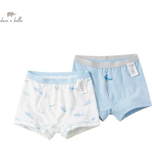 DBX16768 dave bella baby boys fashion 2 pieces one set cotton casual cartoon letter print boy panties