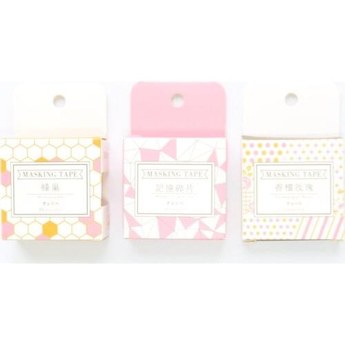 Domikee pink bronzing and paper tape Handbook album diary DIY decorative stickers 3 styles