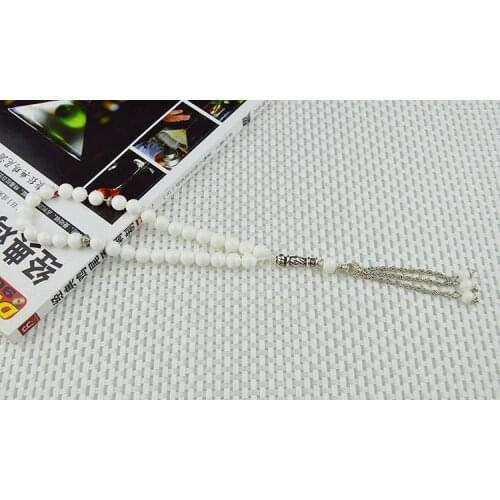 Elegant Natural Tridacna shell bead Islamic musilm 33 prayer beads tashih Rosary beads for gift by Free shipping;100% Original