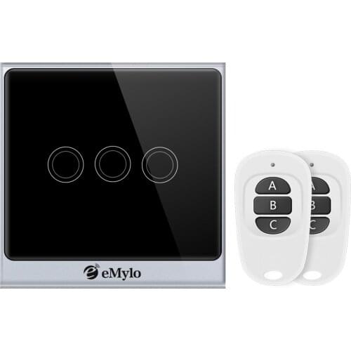 EMylo Smart Wall Light Switch 220V 3Ch WiFi RF Touch Control Timer Switch Voice Control For Smart Life Alexa Google Home