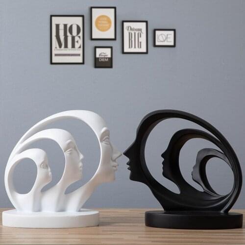 European Resin Abstract Human Face Figures Statues Living Room Sculptures Office Desktop Crafts Home Decoration Furnishings