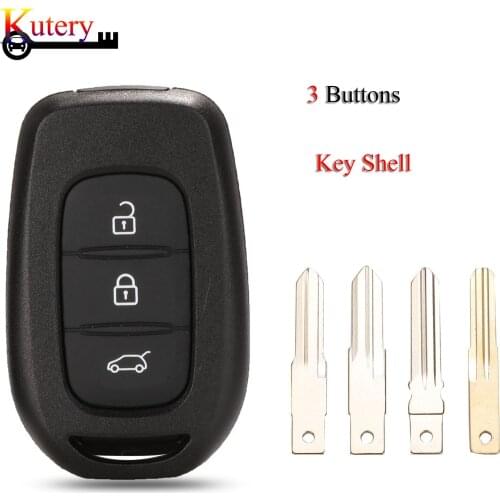 Kutery Remote Car Key Shell For Renault Sandero Dacia Logan 3 Buttons With Uncut Blank Blade