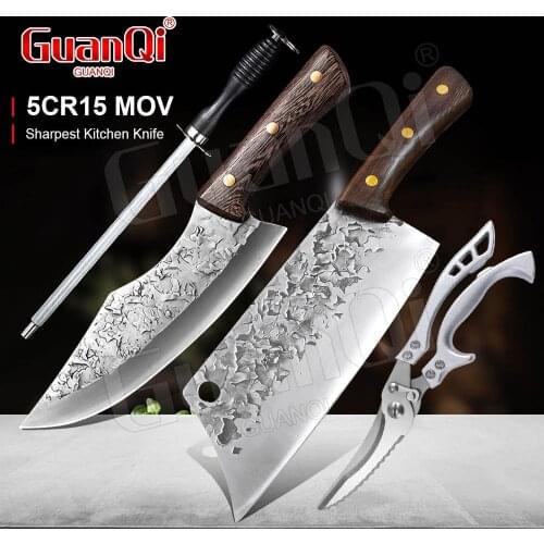 Forged Kitchen Stainless Steel Vegetables Meat Chopping Knife Chef Knife Slicing Knife Cooking Tools Razor Sharp Cleaver Knife