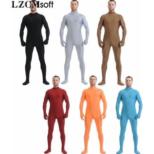 LZCMsoft 22 Colors Unisex Lycra Spandex Zentai Headless Skin Tights Catsuits For Mens Full Body Halloween Party Zentai Costumes