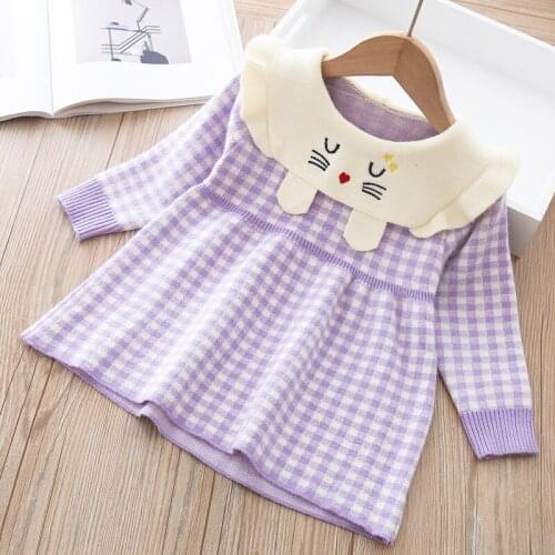 Newborn Fashion Sweater Winter Girls Dresses For Baby Girl Warm Knit Shirts Top Toddler Birthday Party Autumn Cute Dress Clothes