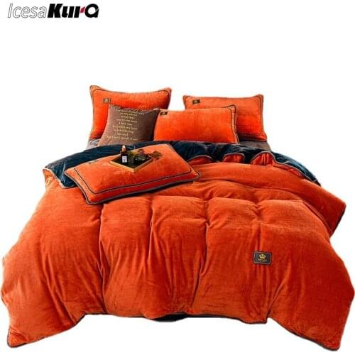Milk Velvet Four-Piece Set Thickened Winter Coral Velvet Bed Sheet Double-Sided Plus Velvet Quilt Cover Three-Piece Flannel Bed