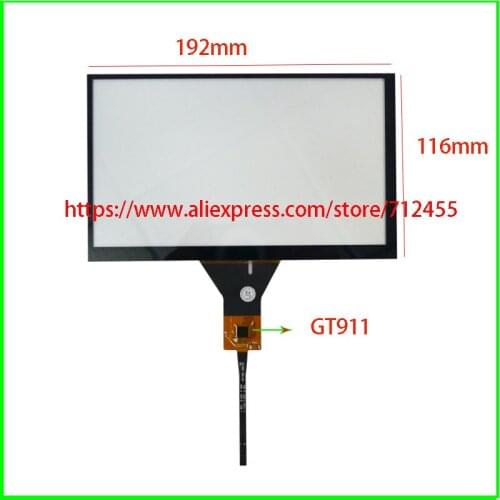 New 192*116mm 8inch Capacitive screen glass For GPS CAR 192mm*116mm GT911 6pin touch panel