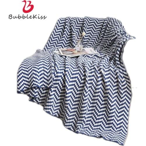 Bubble Kiss Stripe Blanket Simple Style Knitting Blankets For Beds Office Shawl Nap Throw Blanket Home Travel Portable Blankets