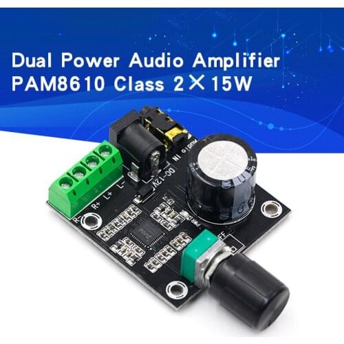2 X 15W PAM8610 Class D Digital Dual Power Audio Amplifier Board 12V Mono Digital Audio Amplifier Chip Speaker Impedance: 4-8 Ω