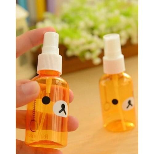 100pcs Cartoon Lovely Bear 50ML Empty Plastic Perfume Transparant Spray Bottle new