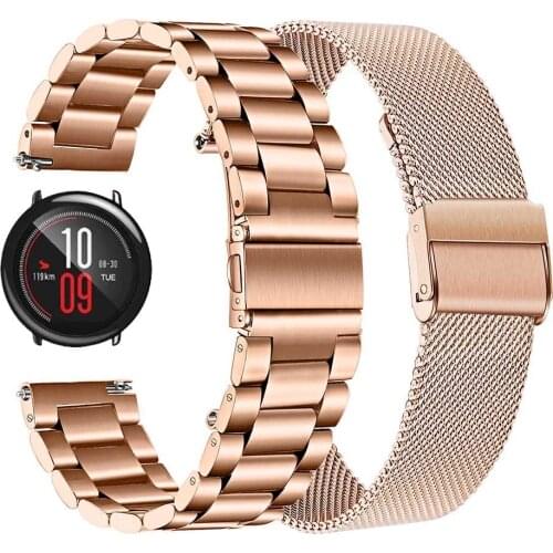 Milanese Stainless Steel Strap For Xiaomi Huami Amazfit Bip S Lite GTS GTR 2 47mm 42mm Bracelet Band 20mm 22mm Replace Watchband