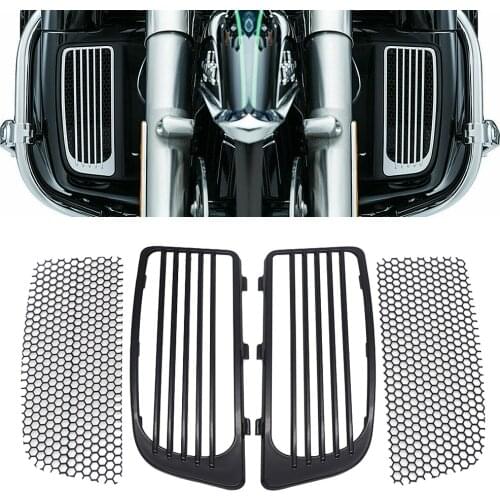 Motorcycle Radiator Grills ABS Leg Fairing Lower Vented Cover Chrome For Harley Touring Electra Street Glide Road King FLHTK
